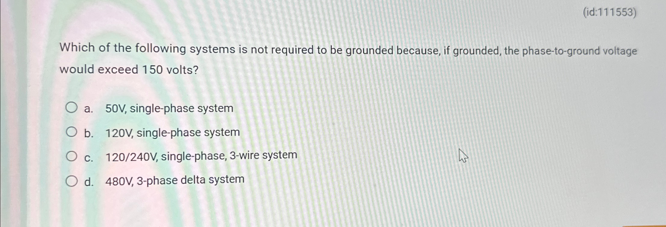 ( id: 1 1 1 5 5 3 ) Which of the following