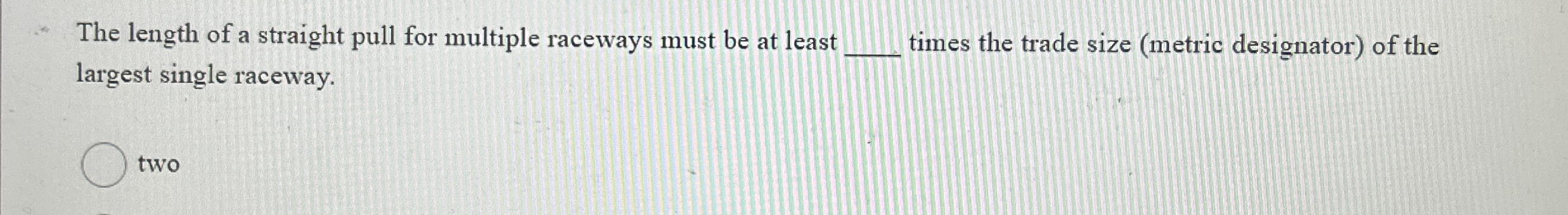 The length of a straight pull for multiple