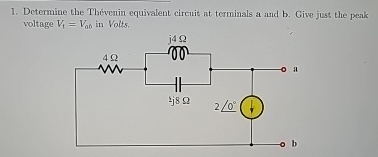 Determine the Thevenin equivalent circuit at