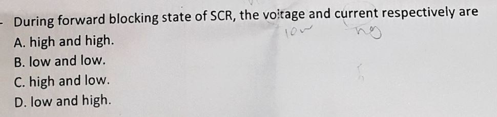 During forward blocking state of SCR , the