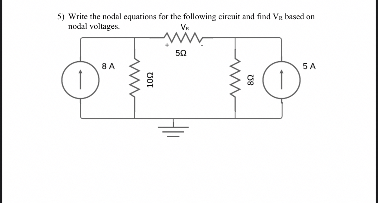 Write the nodal equations for the following