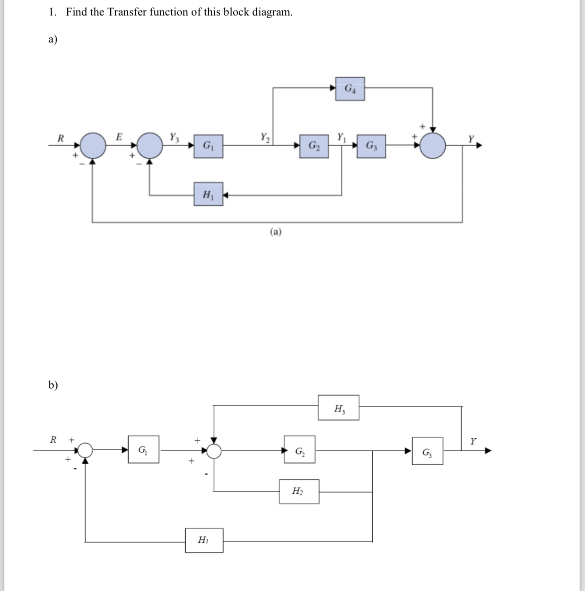 Find the Transfer function of this block diagram.