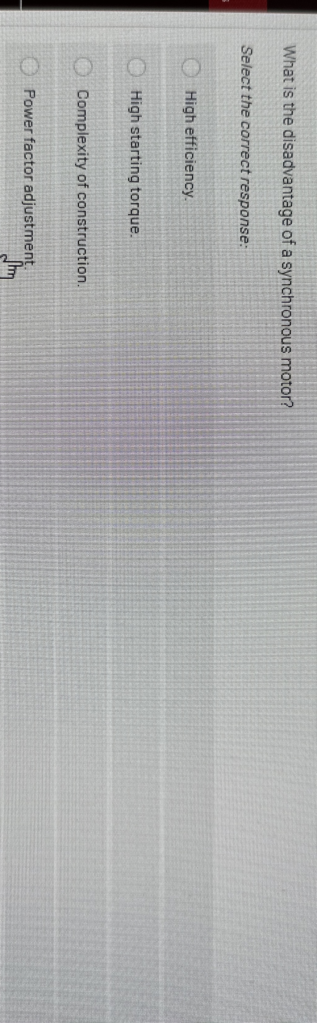 What is the disadvantage of a synchronous motor?