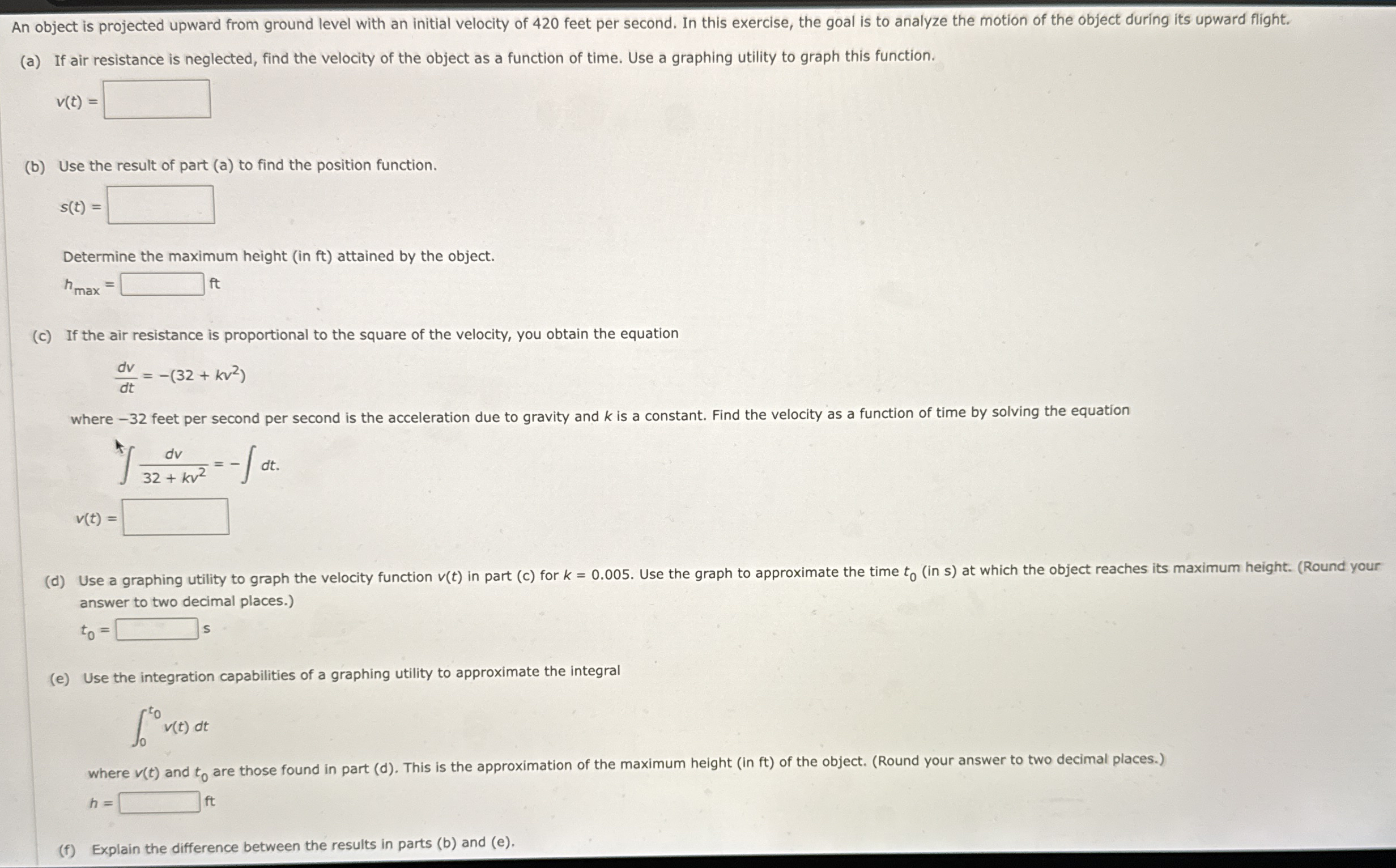 An object is projected upward from ground level