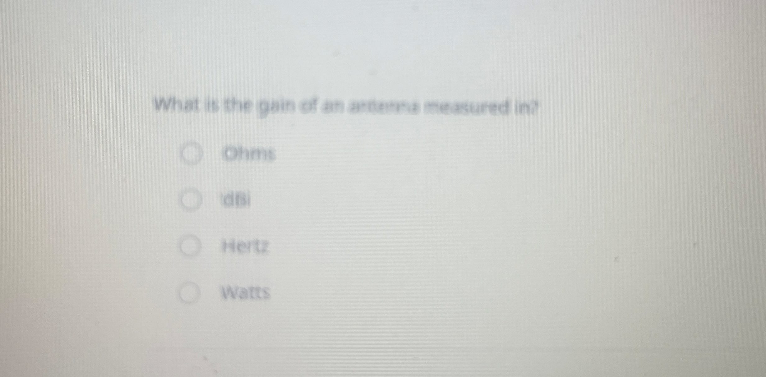 What is the gain of an arterna measured in ? Ohms