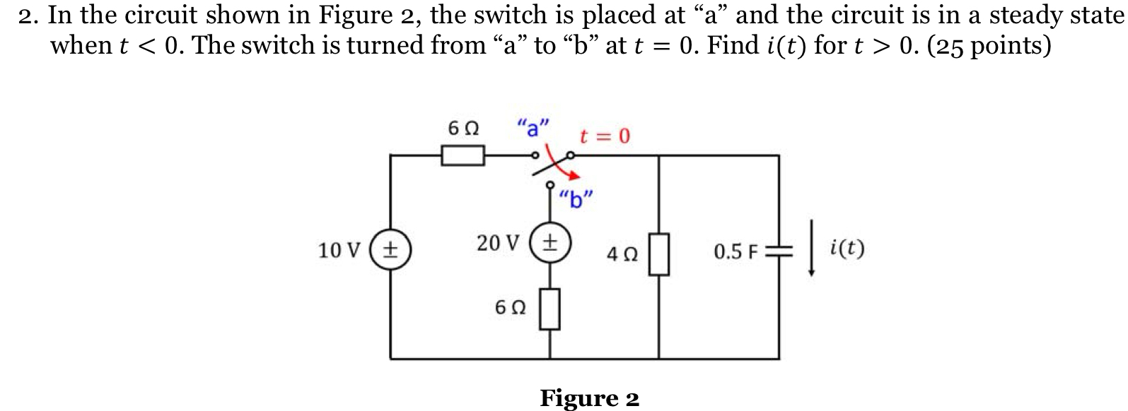 In the circuit shown in Figure 2 , the switch is