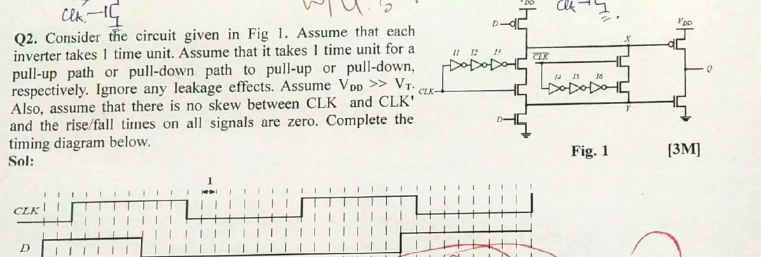 Q 2 . Consider the circuit given in Fig 1 .