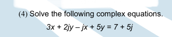( 4 ) Solve the following complex equations. 3 x