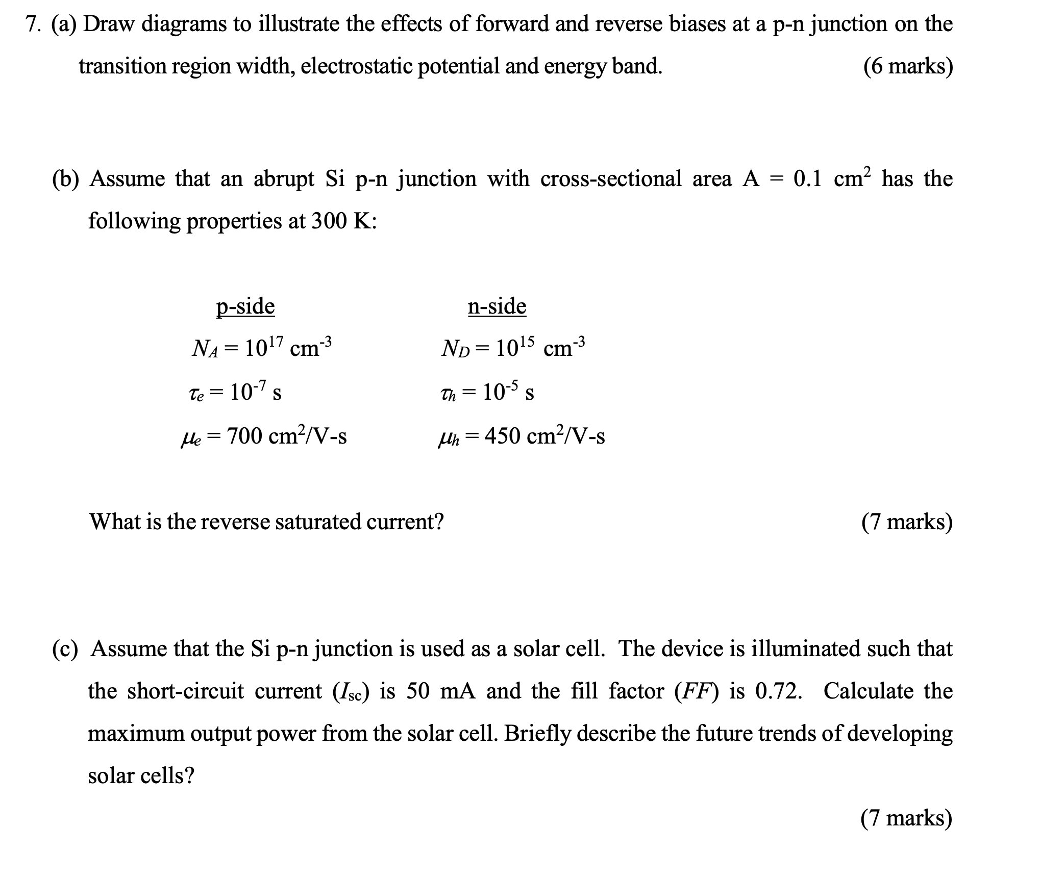 7 . ( a ) Draw diagrams to illustrate the effects
