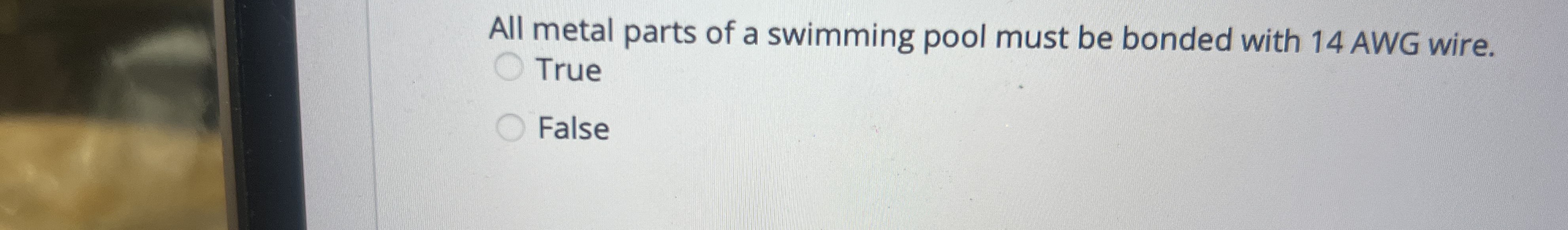 All metal parts of a swimming pool must be bonded
