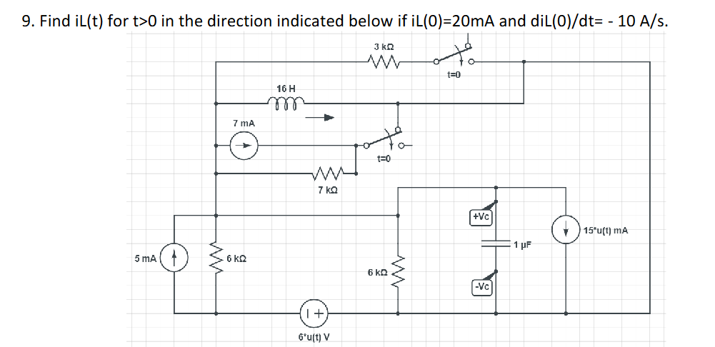Find iL ( t ) for t  style=