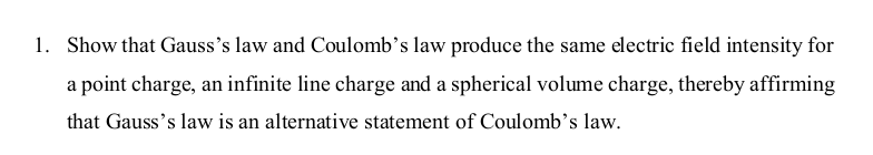 Show that Gauss's law and Coulomb's law produce