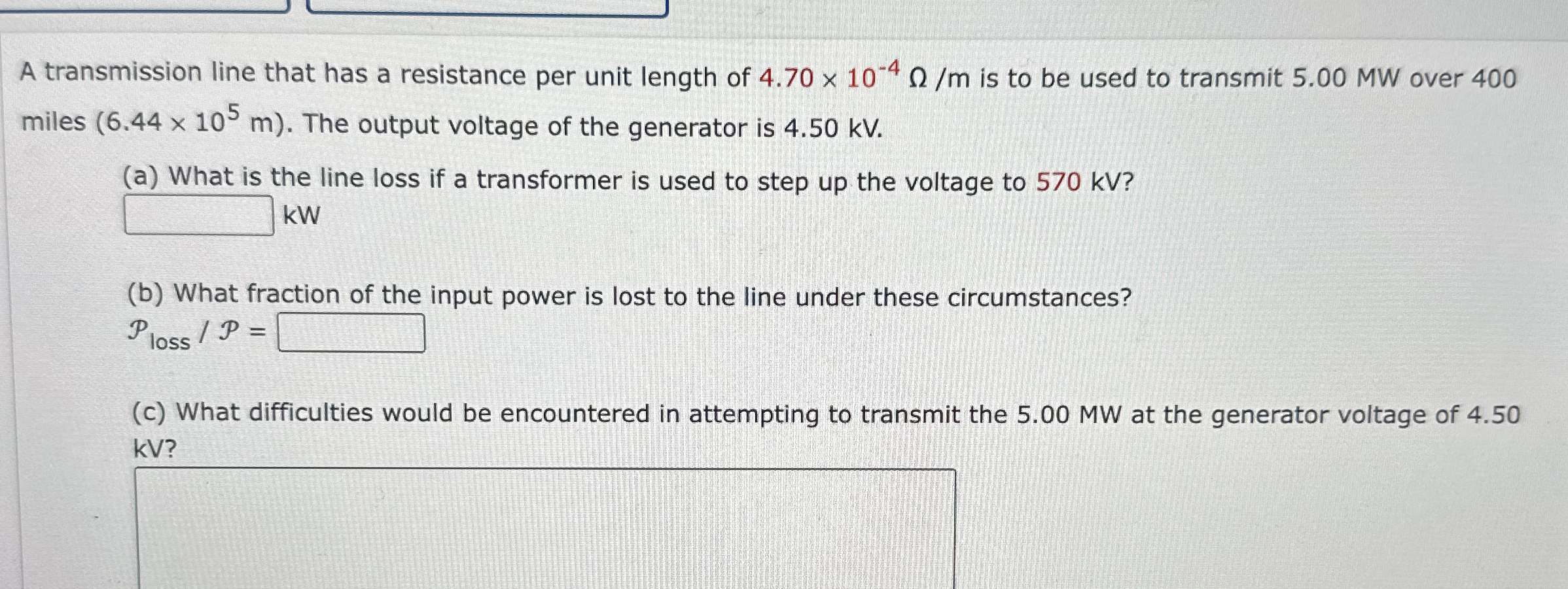 A transmission line that has a resistance per