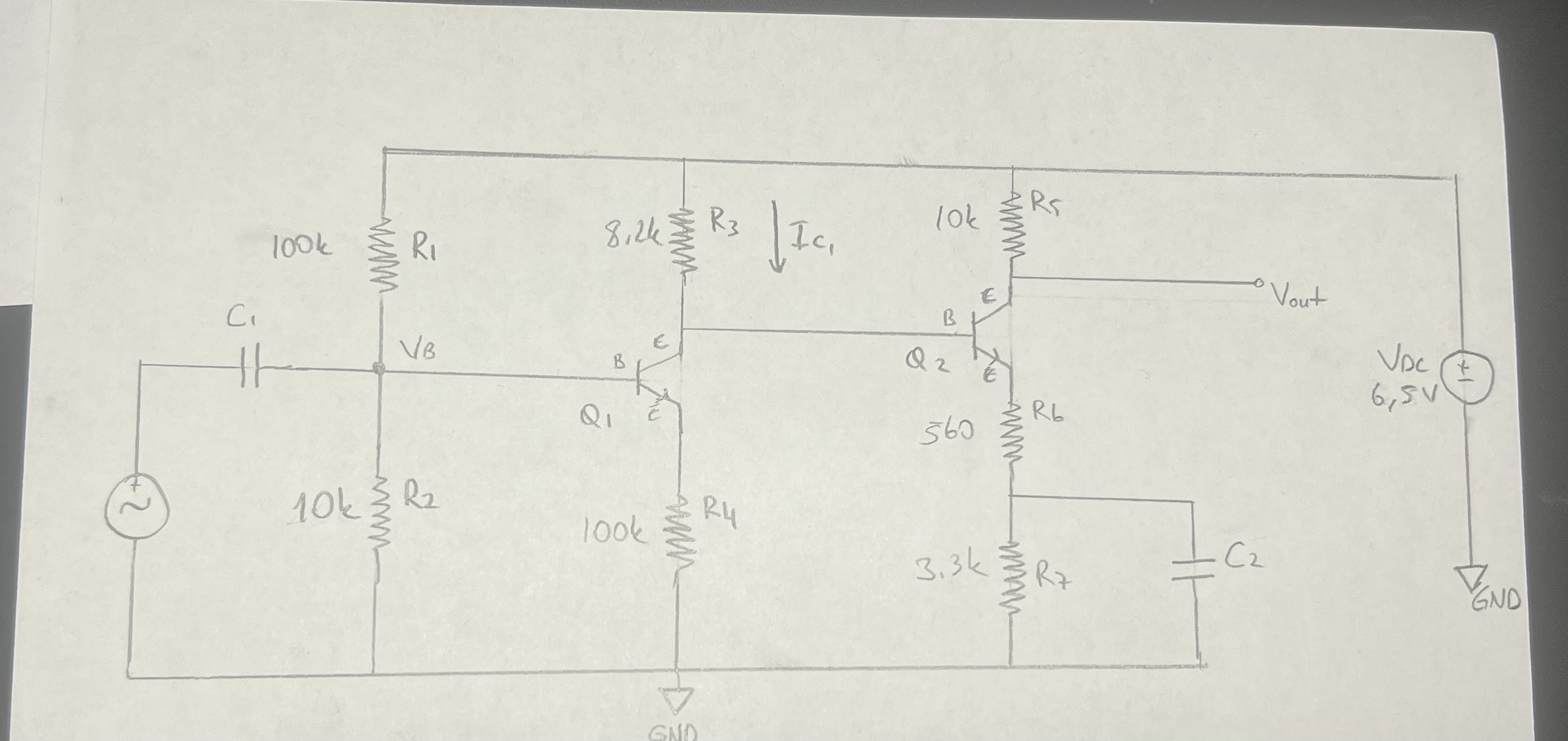 Find Avmid, Rin and Rout. If Ic 1 ampere value is