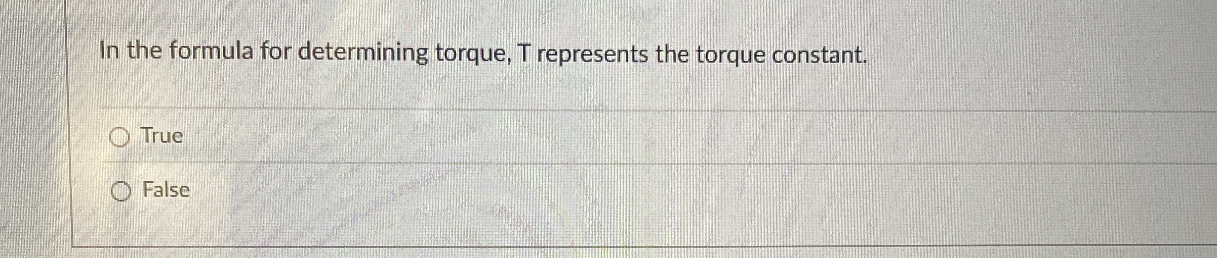 In the formula for determining torque, T