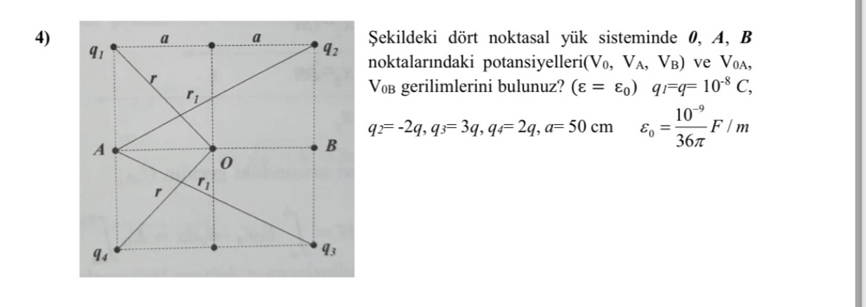 ekildeki d rt noktasal y k sisteminde 0 , A , B