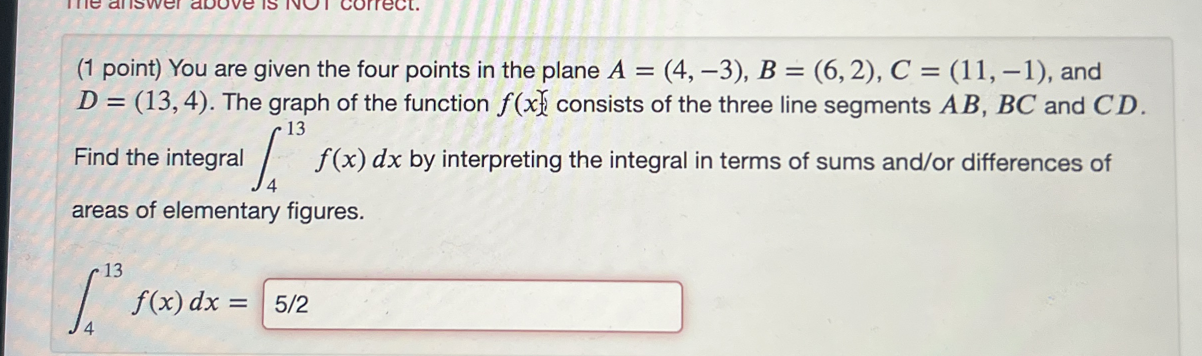 ( 1 point ) You are given the four points in the
