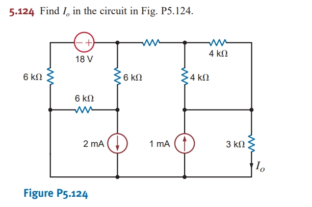 5 . 1 2 4 Find I _ ( o ) in the circuit in Fig. P