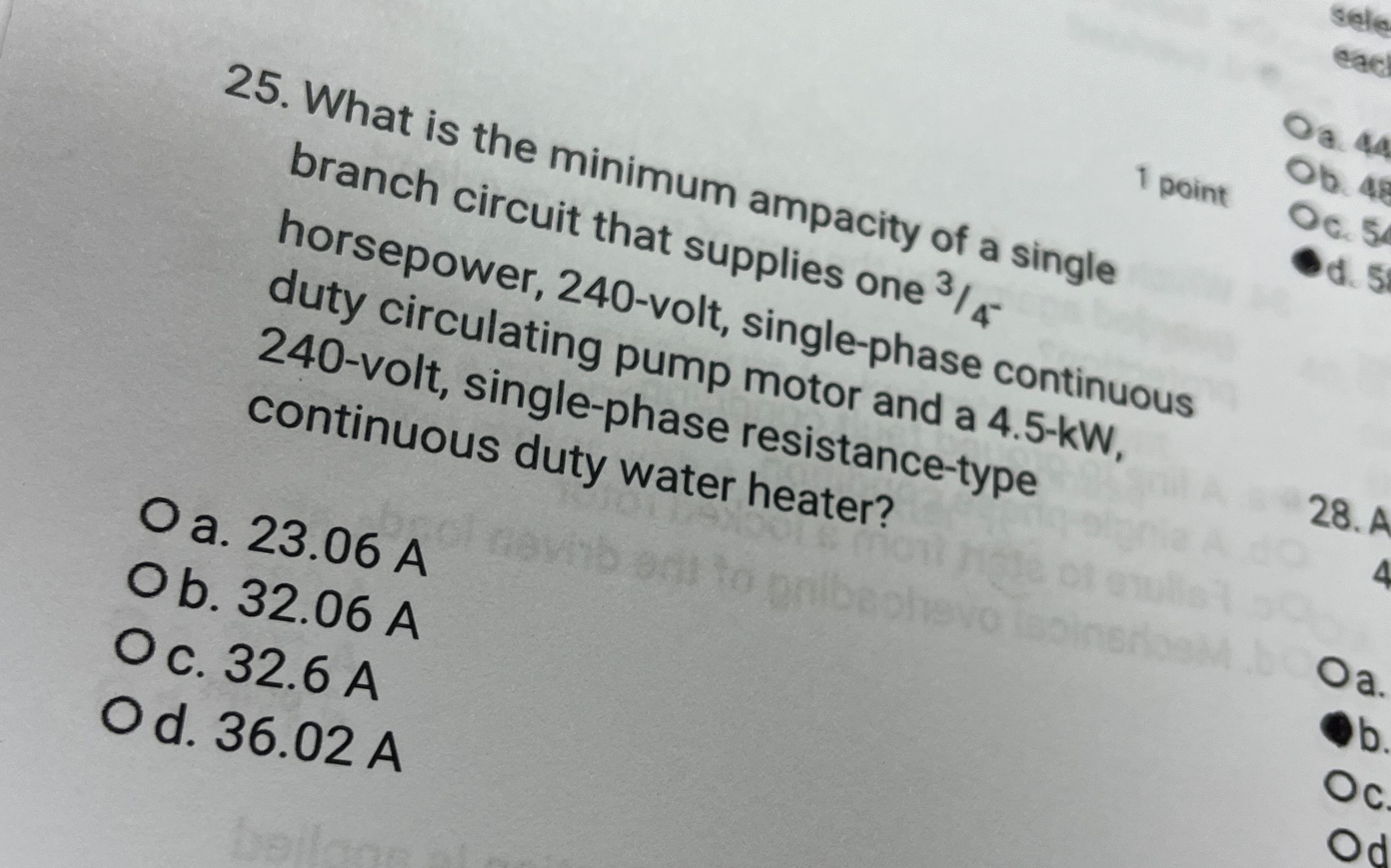 What is the minimum ampacity of a single branch