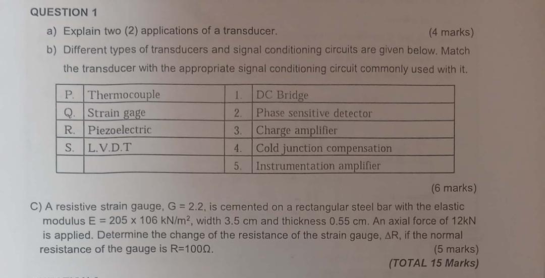 QUESTION 1 a ) Explain two ( 2 ) applications of