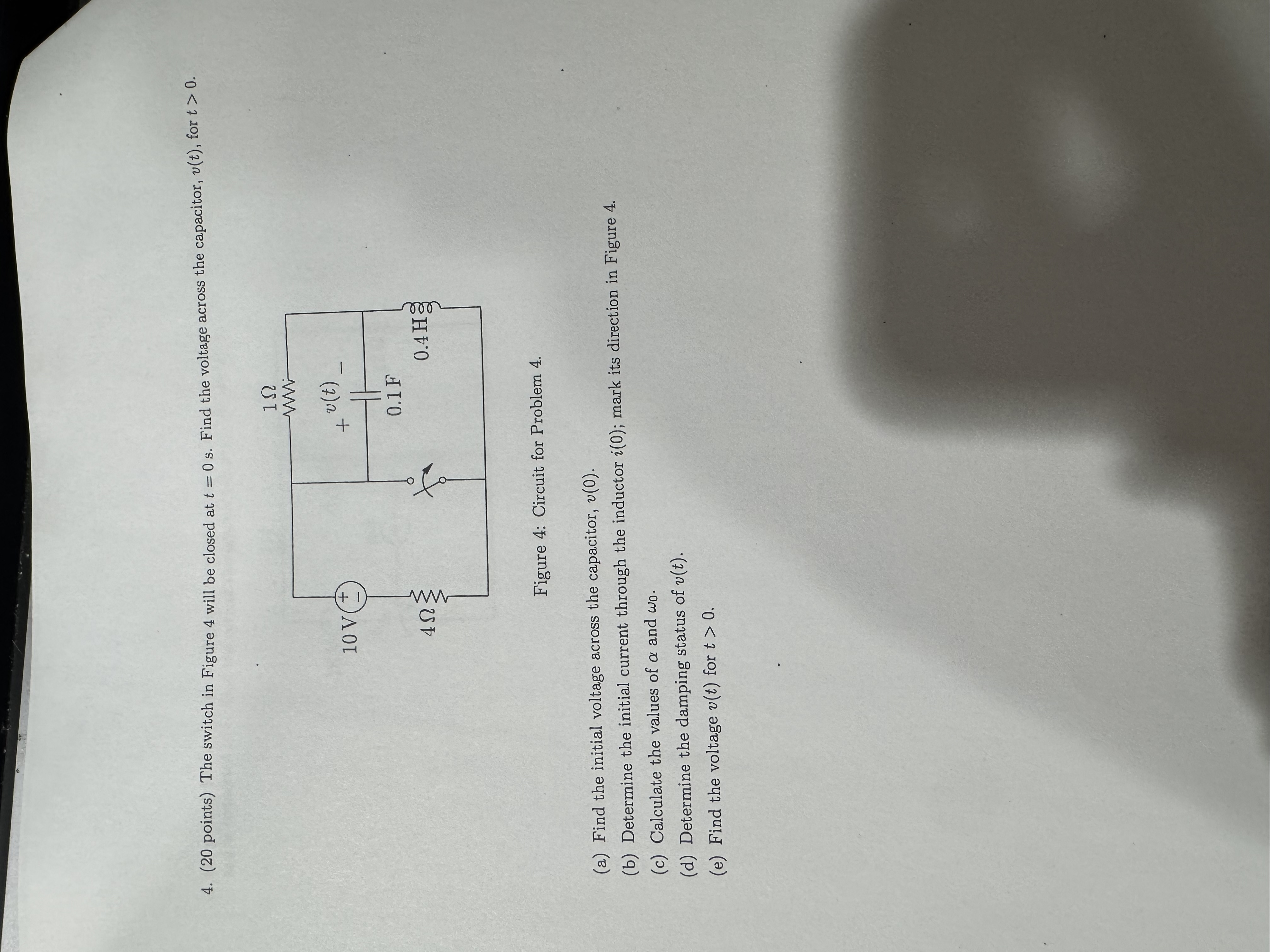 ( 2 0 points ) The switch in Figure 4 will be