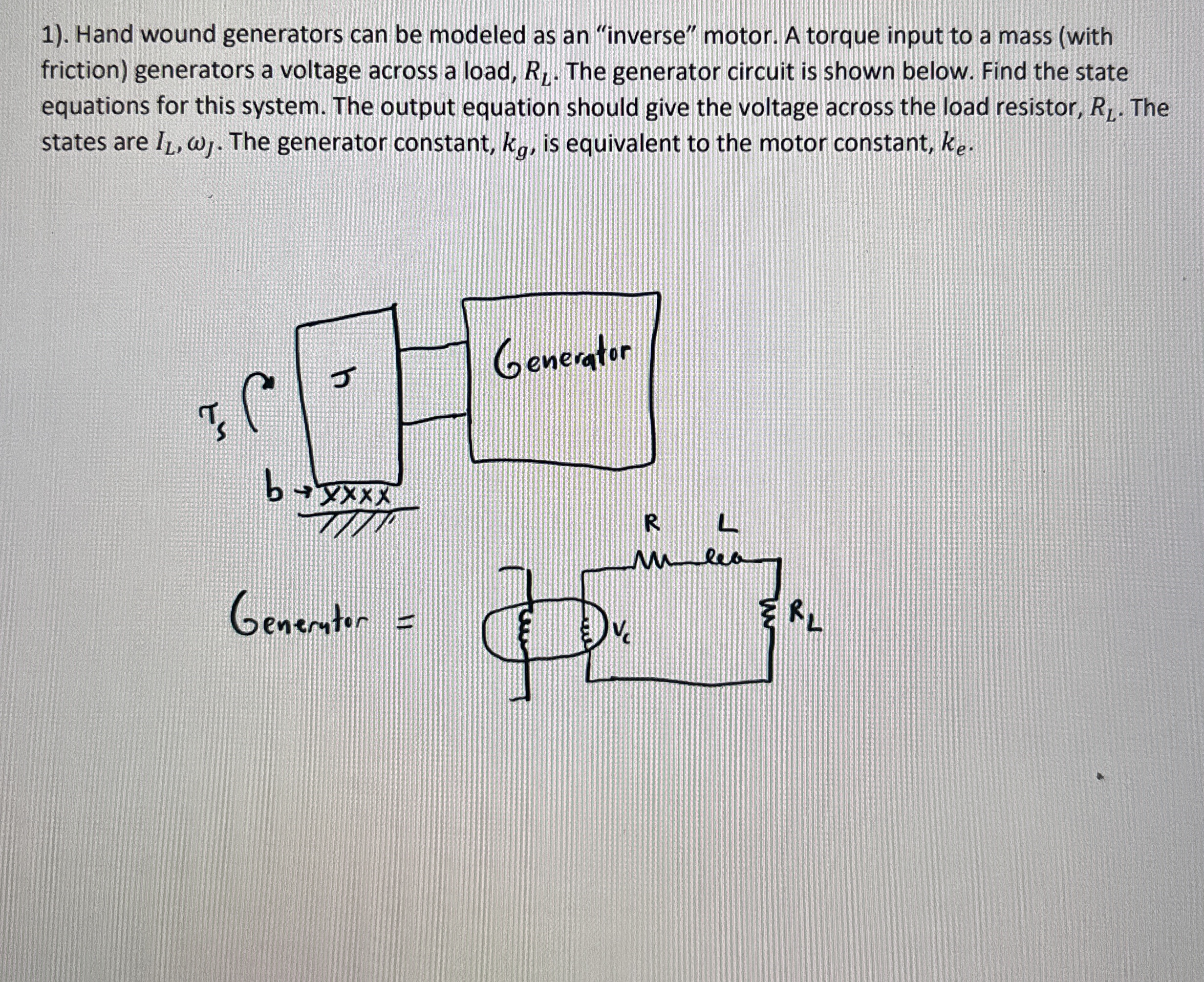 . Hand wound generators can be modeled as an