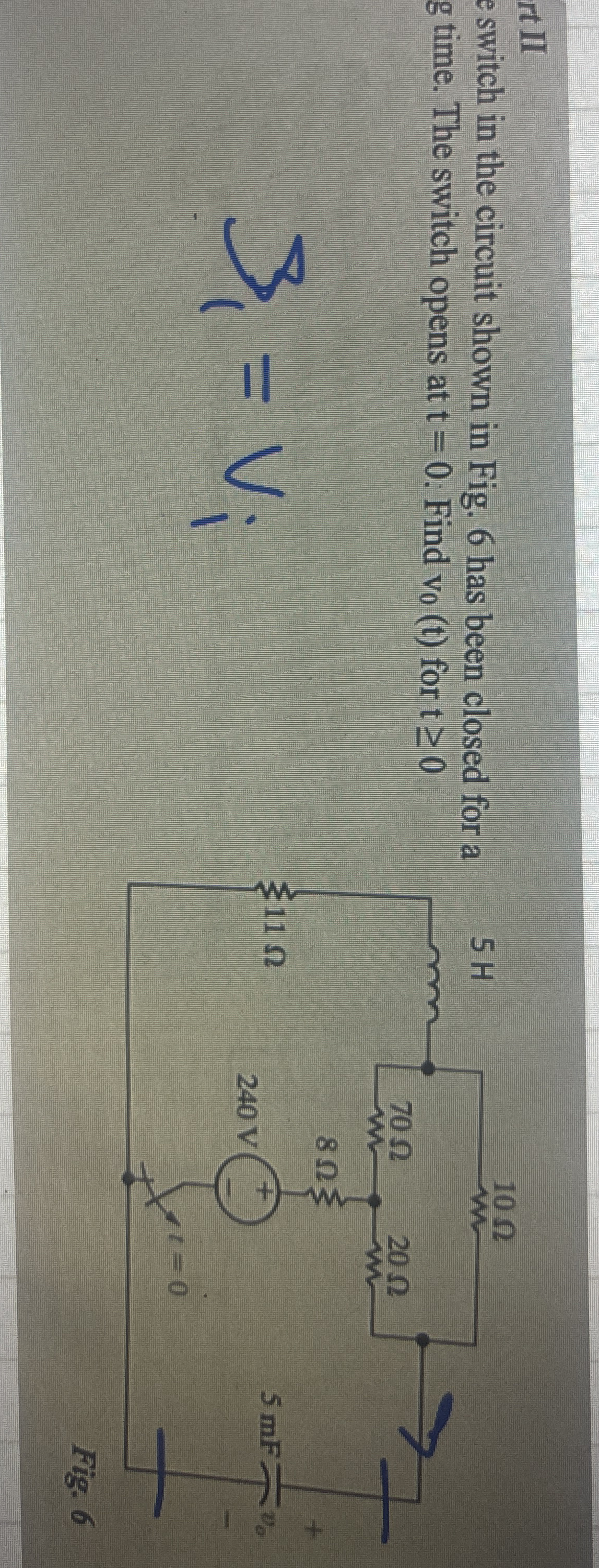 rt II eswitch in the circuit shown in Fig. 6 has
