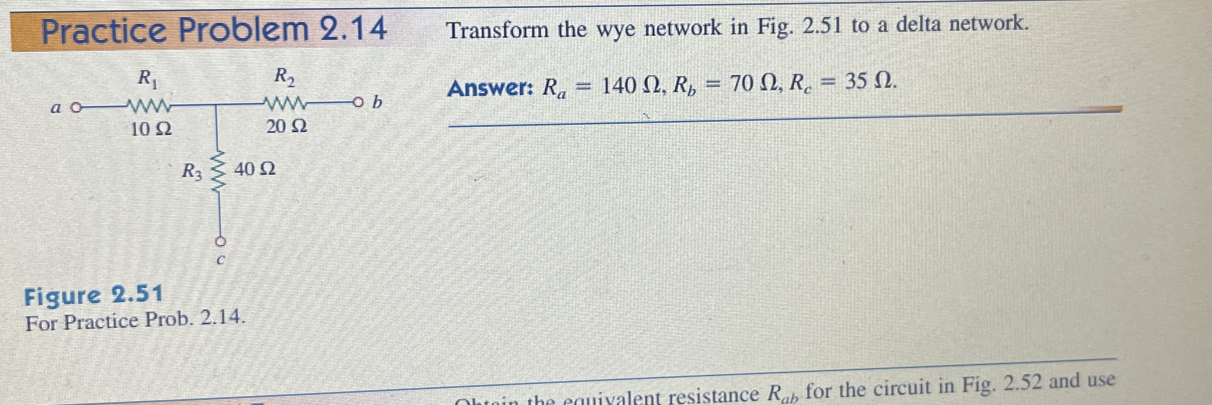 Practice Problem 2 . 1 4 Transform the wye