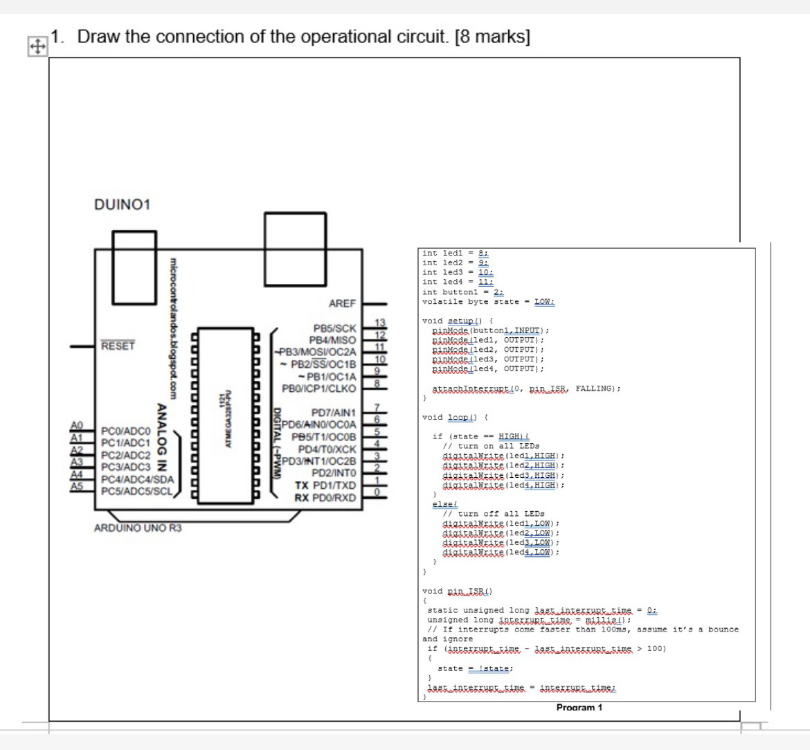 1 . Draw the connection of the operational