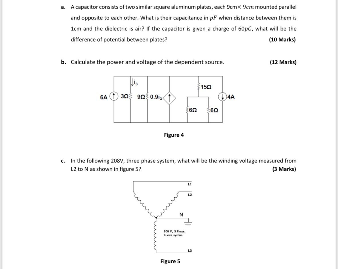 a . A capacitor consists of two similar square