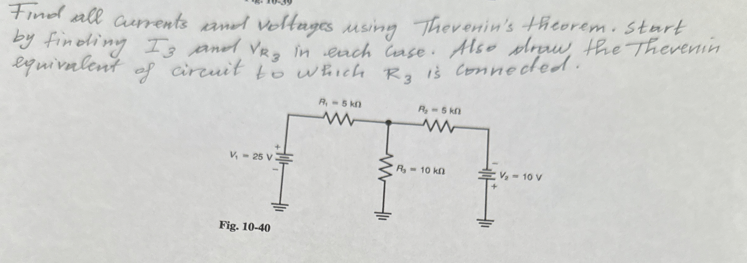 Find all currents and voltages using Thevenin's