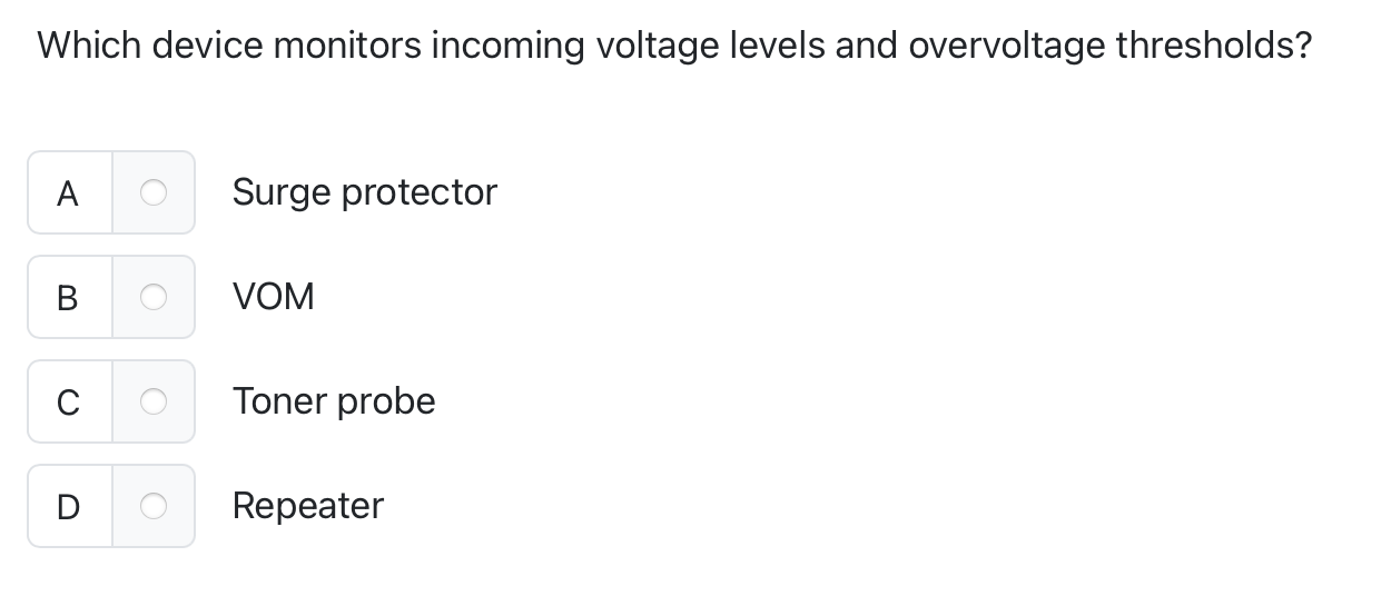 Which device monitors incoming voltage levels and