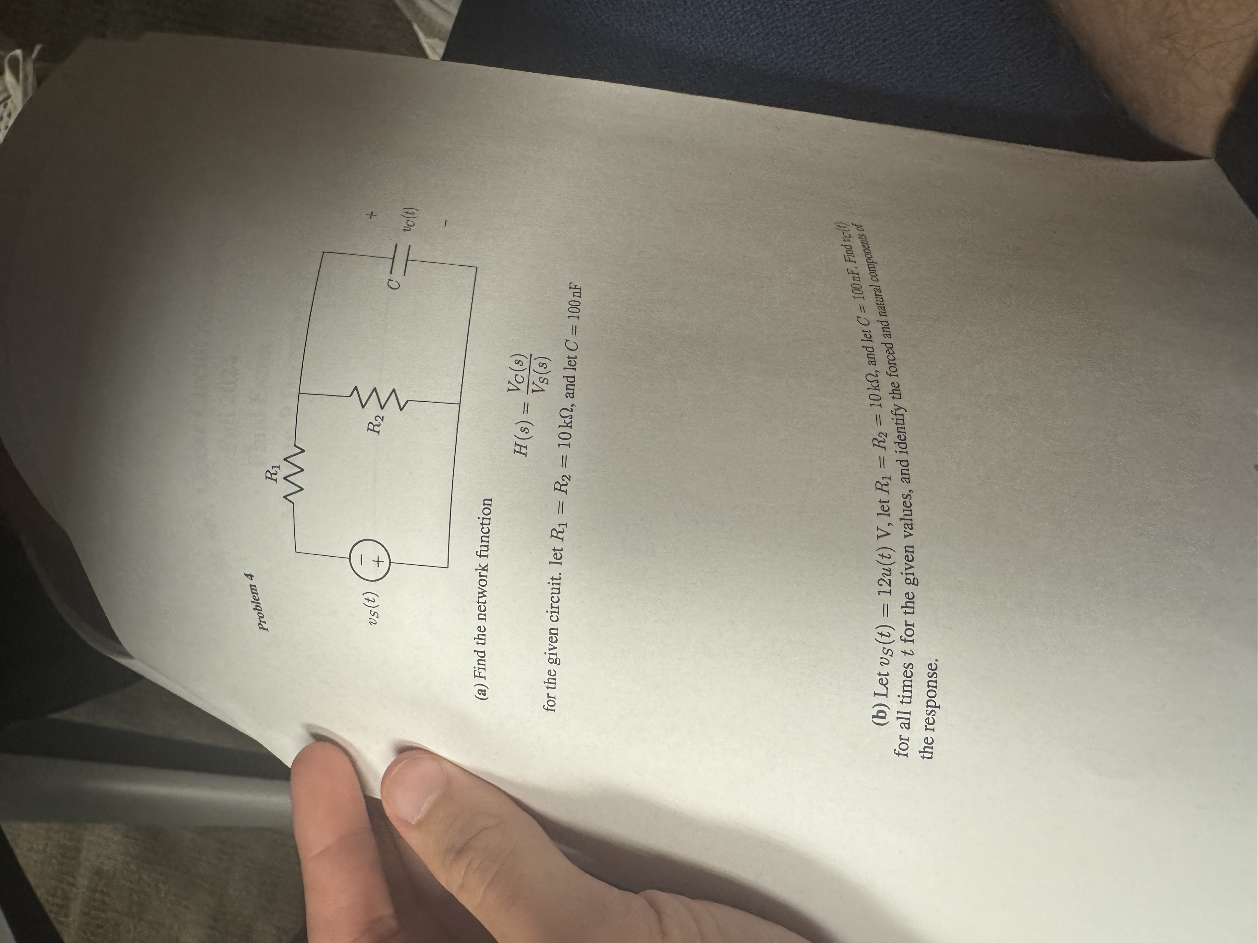 ( a ) Fin H ( s ) = V C ( s ) V S ( s ) for the
