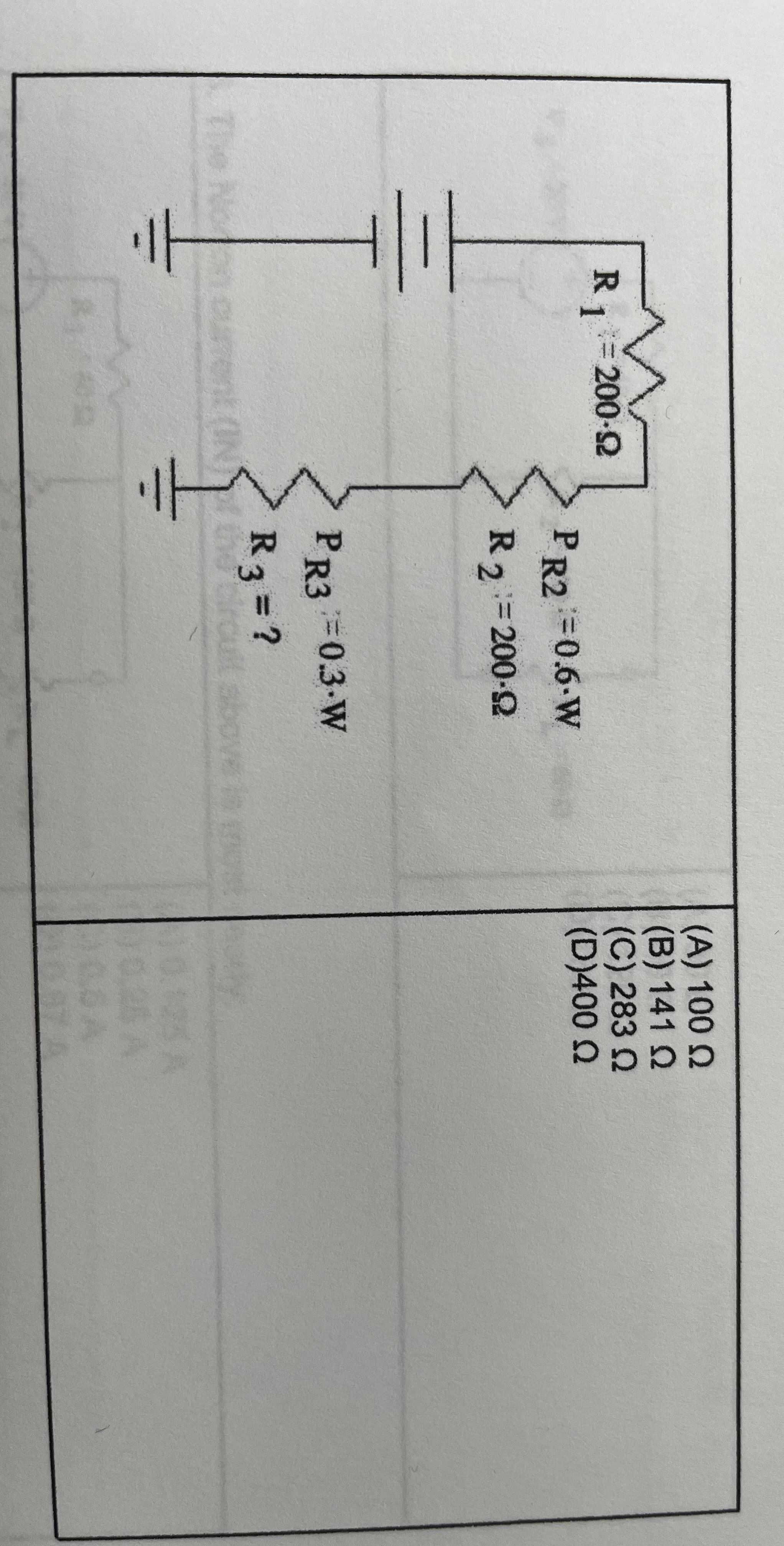 In the circuit shown, the power loss in R 2 is 0