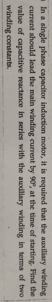 In a single phase capacitor induction motor, it