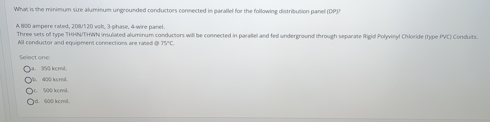 What is the minimum size aluminum ungrounded