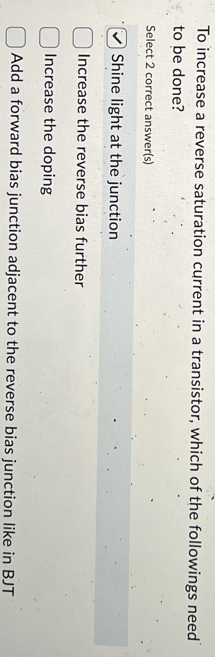 To increase a reverse saturation current in a