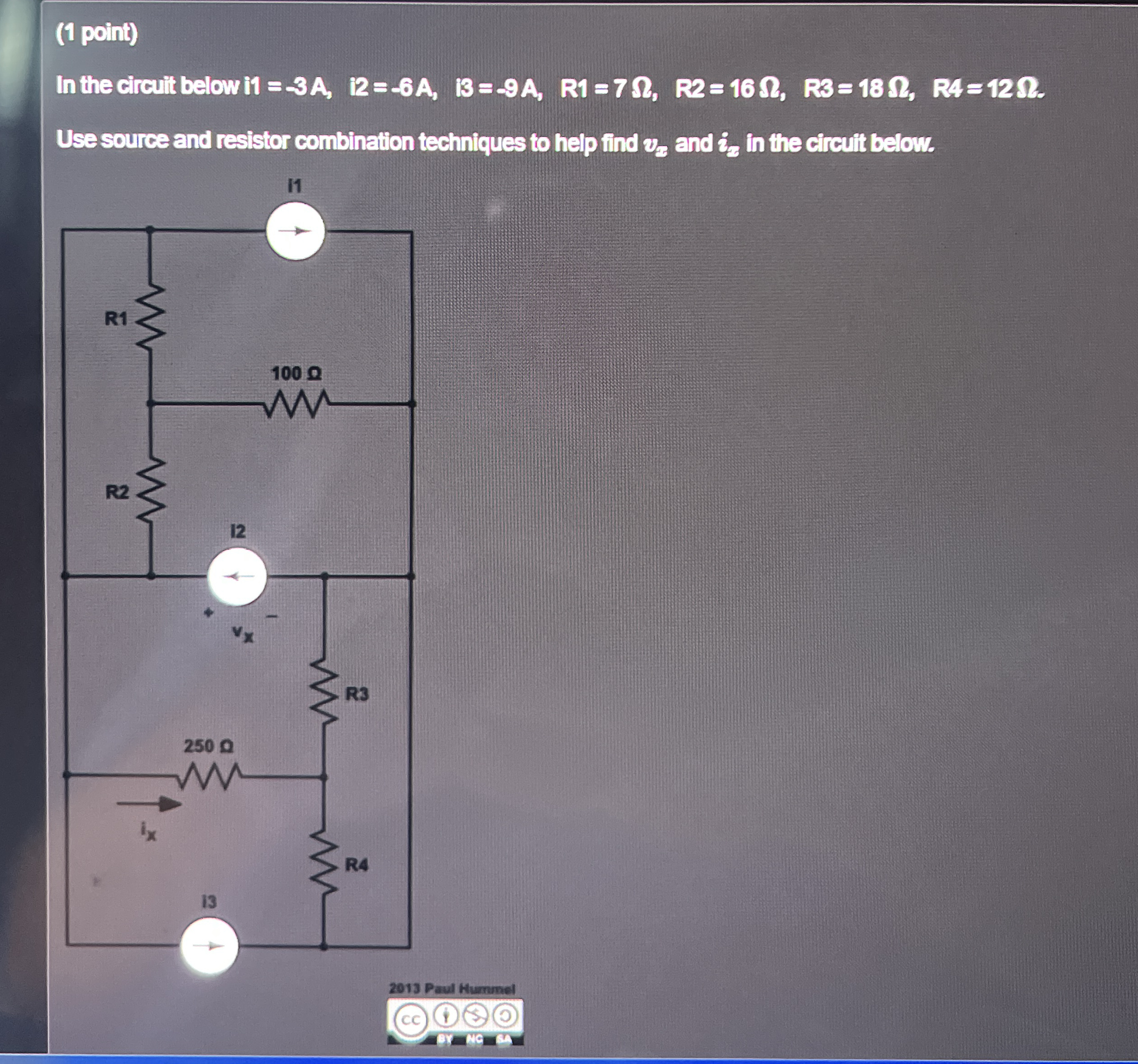 ( 1 points ) In the circult below it = - 3 A , R