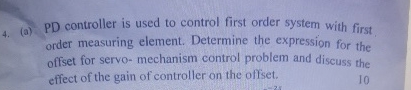 ( a ) PD controller is used to control first