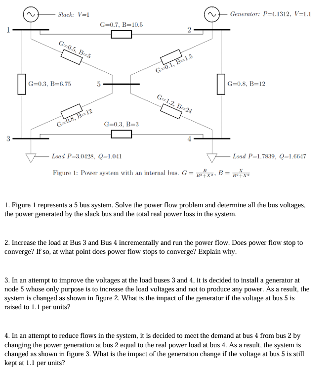 Figure 1 : Power system with an internal bus. G =