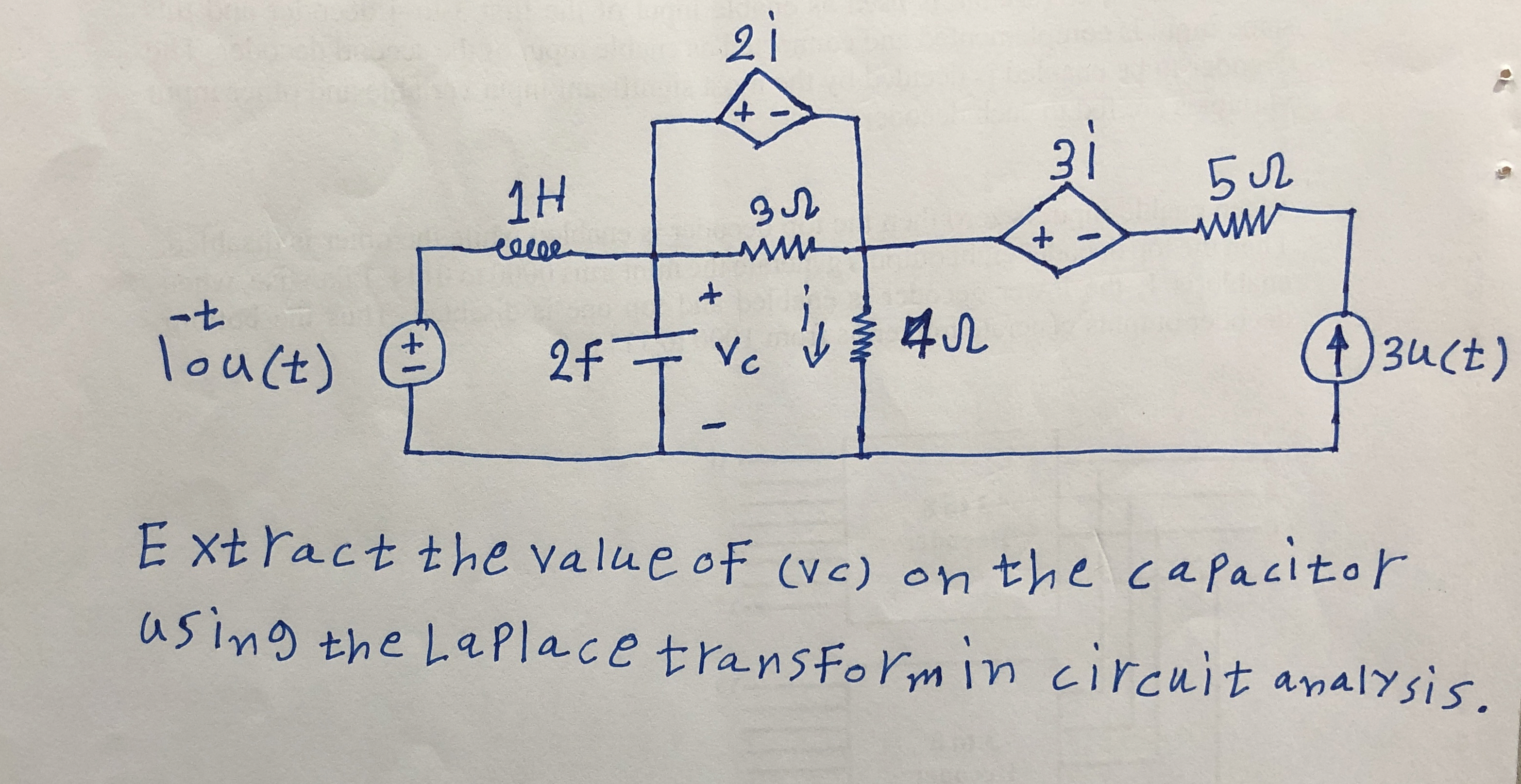 Calculate the value of Voltage ( v c ) on the