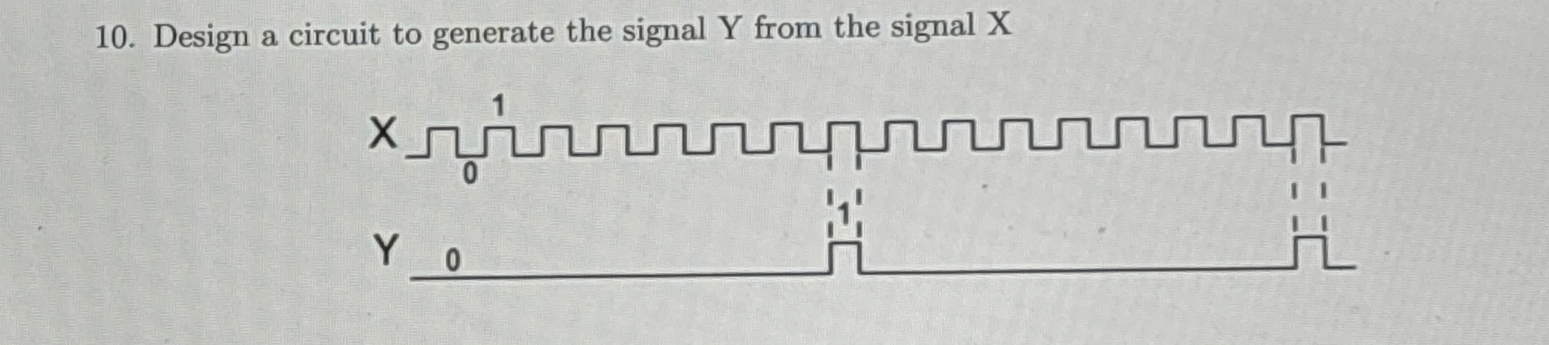 Design a circuit to generate the signal Y from
