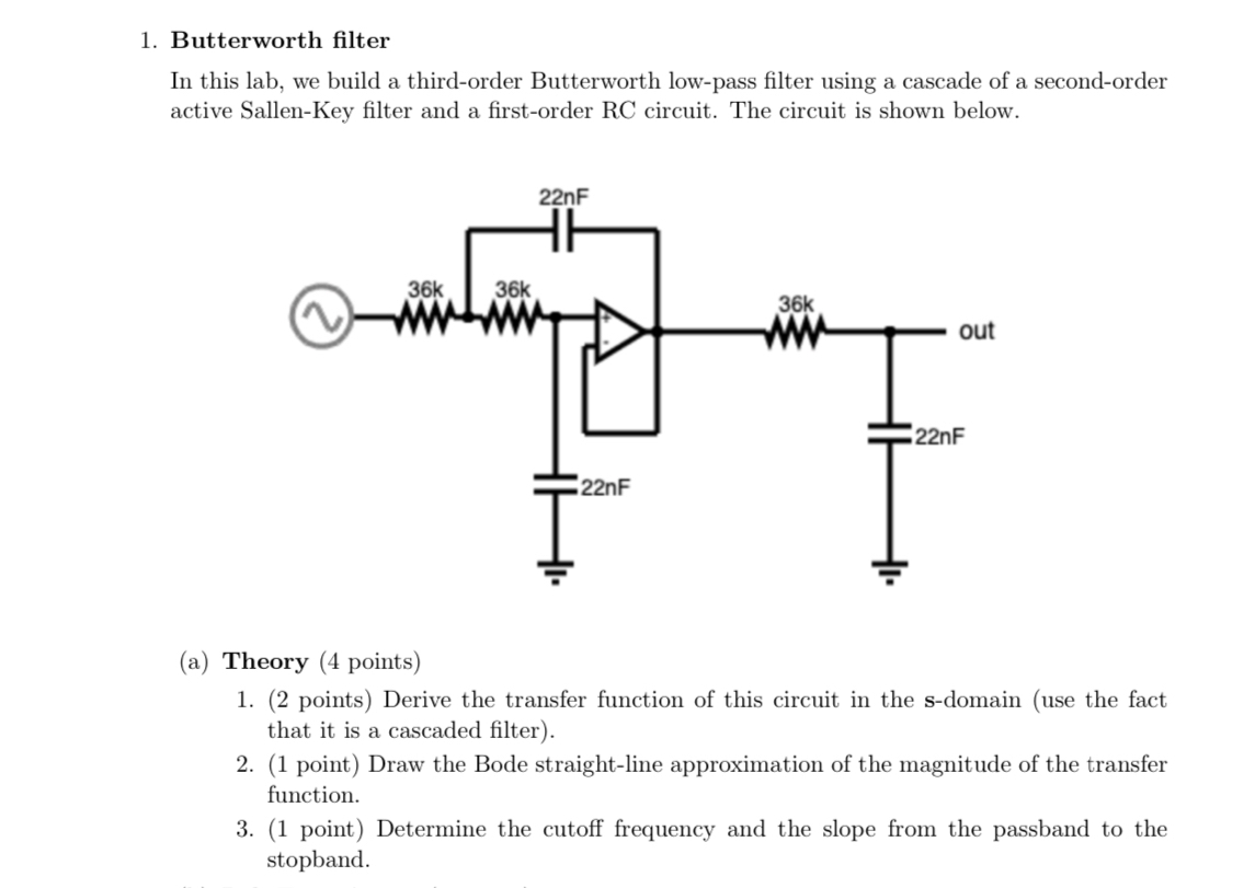 Electrical engineering Butterworth filter In this