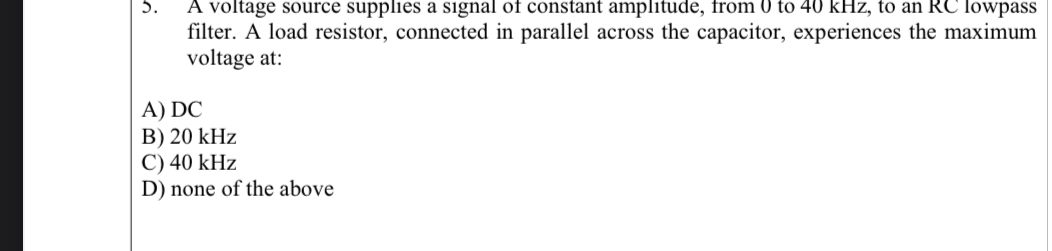 A voltage source supplies a signal of constant