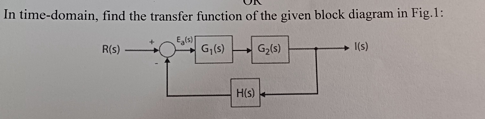 In time - domain, find the transfer function of