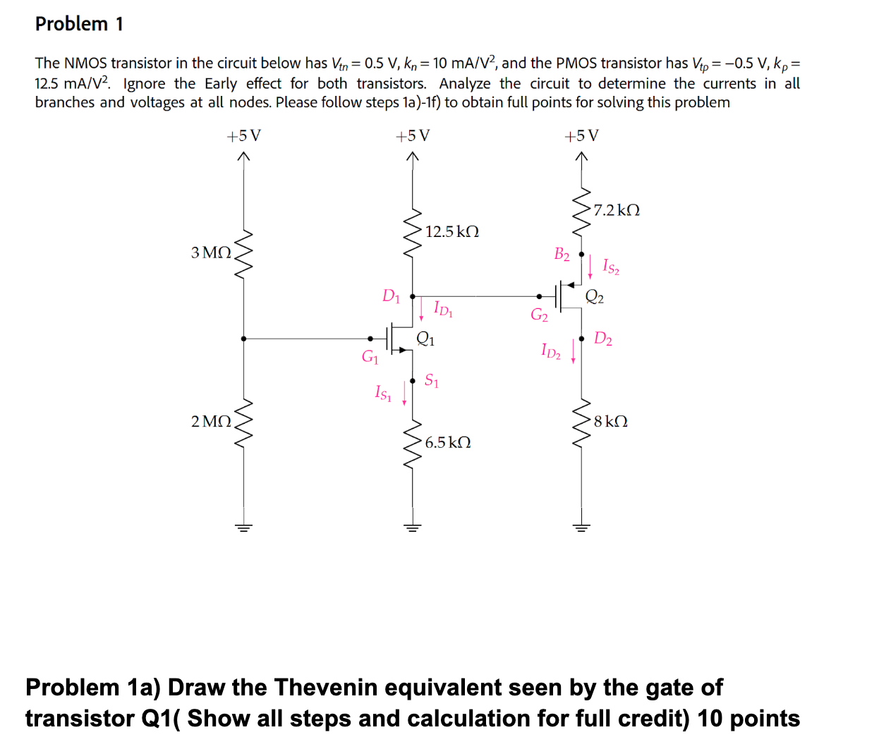 Problem 1 a ) Draw the Thevenin equivalent seen