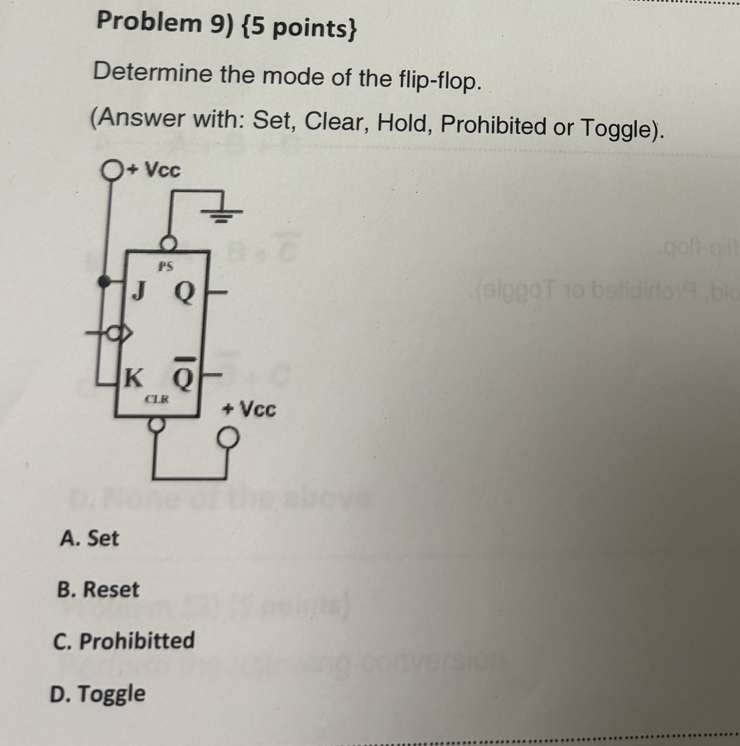 Problem 9 ) { 5 points } Determine the mode of