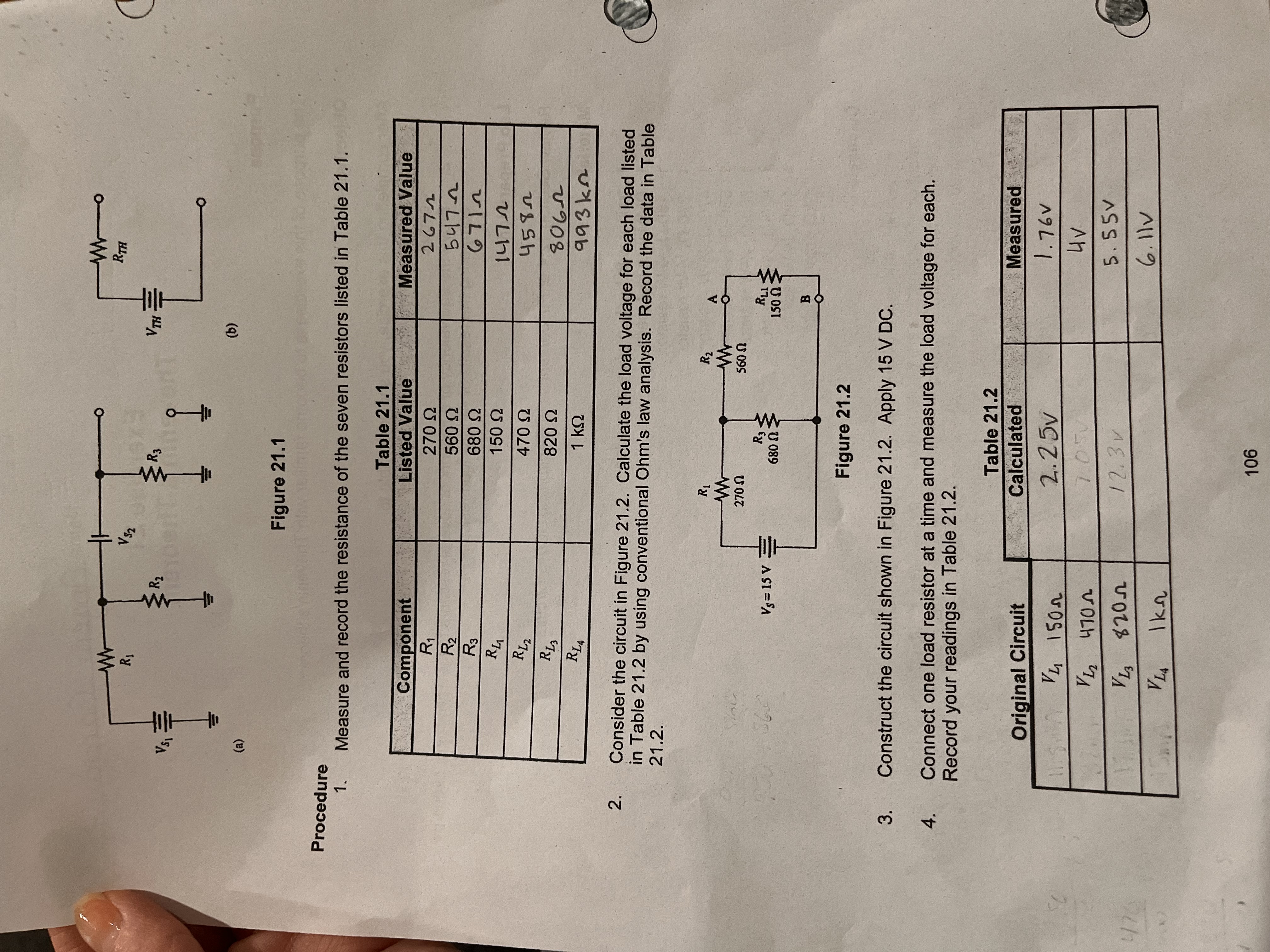 Procedure 1 . Measure and record the resistance