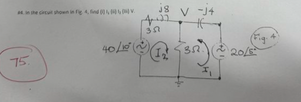 in the circuit shown in fig, 4 , find ( ii ) I 1