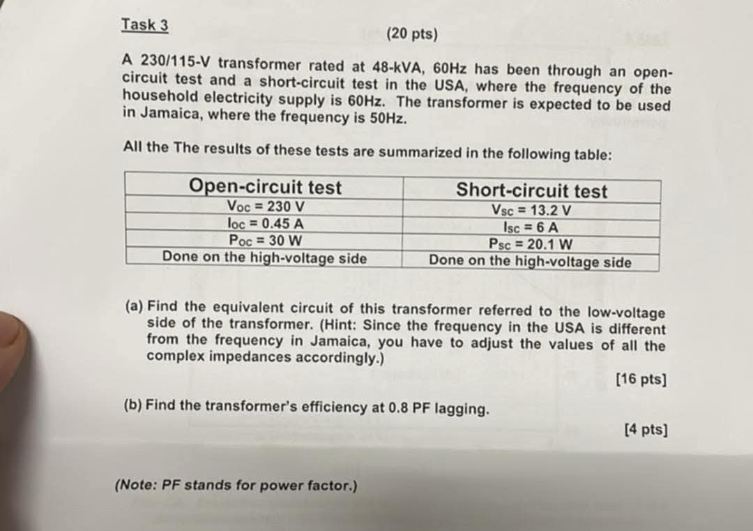 Task 3 ( 2 0 pts ) A 2 3 0 / 1 1 5 - V